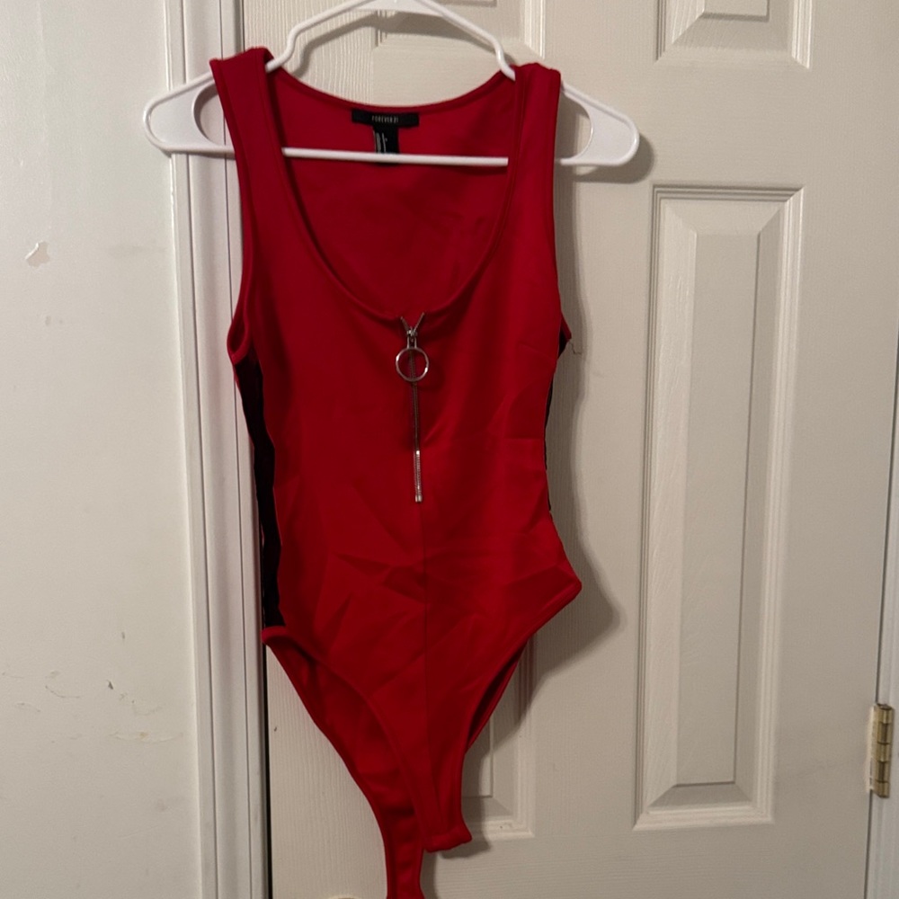Forever 21 Red Women’s Bodysuit with Zipper